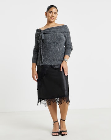 Diamante Bardot Jumper