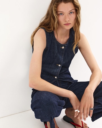Mango Buttoned Denim Waistcoat