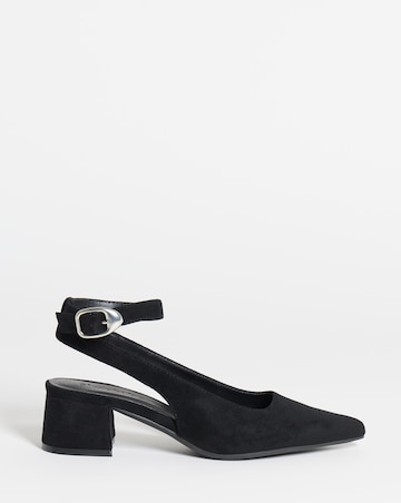 Isabella Ankle Detail Block Heel Pointed Shoes - Wide Fit (E)