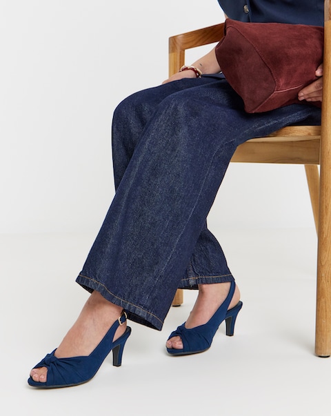Daisy Knotted Peep Toe Heels - Extra Wide Fit (EEE)
