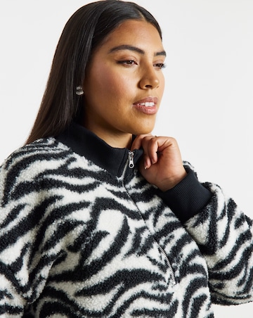 Black & White Zebra Print Borg Sweatshirt