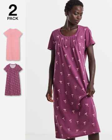 Julipa Value (2 Pack) Bow Print Midi Nighties