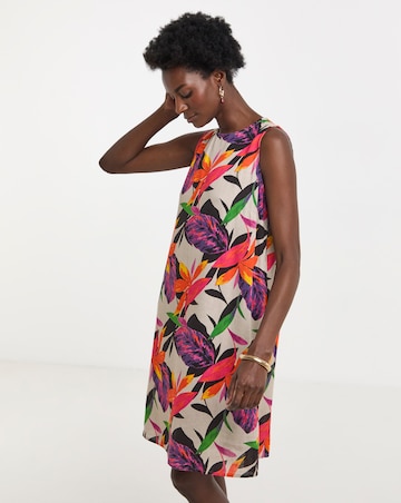 Linen Mix Sleeveless Shift Dress