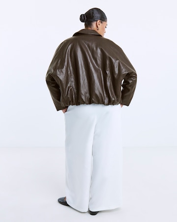 Chocolate Bubble Hem Faux Leather Jacket
