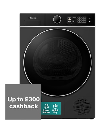 Hisense 5i 9kg KitchenFit Heat Pump Dryer Black