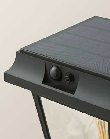 ValueLights Solar Powered LED Matte Black Sensor Outdoor Wall Light