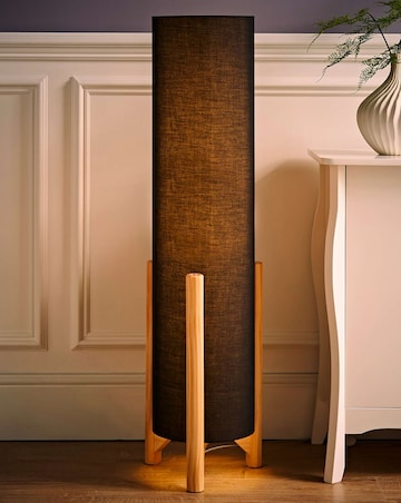 ValueLights Henry Charcoal Midi Floor Lamp