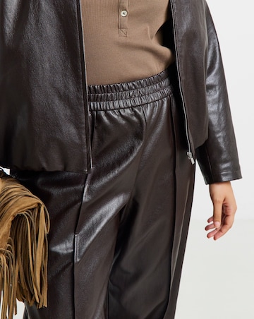 Simply Be Chocolate PU Balloon Trouser Co Ord