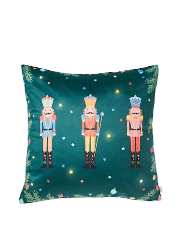 Catherine Lansfield Christmas Nutcracker Light Up Cushion