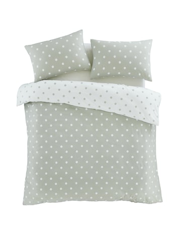 Catherine Lansfield Brushed Polka Dot Duvet Cover Set