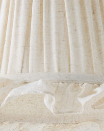 ValueLights Faye Linen Taper Shade with Ruffle Trim