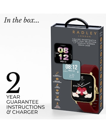 Radley Series 20 Smart Calling Watch with Dark Cherry Silicone Strap
