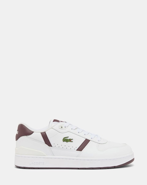 Lacoste T-Clip Trainers - White/Burgundy