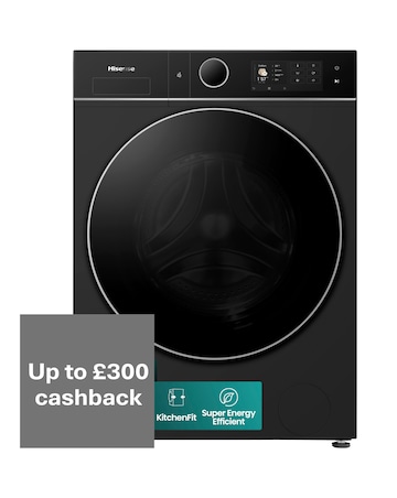 Hisense 5i 12kg / 8kg Heat Pump KitchenFit Washer Dryer Black