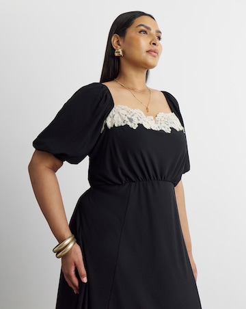 Joanna Hope Contrast Lace Midi Dress