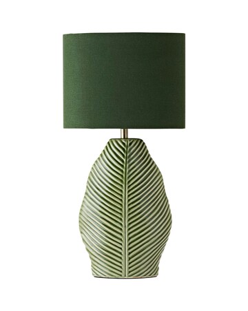 ValueLights Paloma Leaf Embossed Ceramic Table Lamp