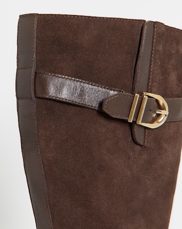 Zoe Leather Flat Knee High Riding Boots - Extra Wide Fit (EEE) & SuperCurvy Calf