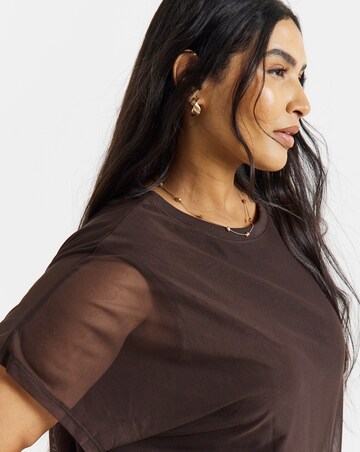 Simply Be Chocolate Mesh Tank Top