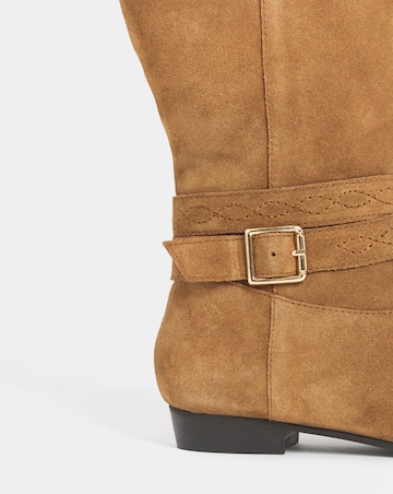 Neveah Suede Flat Knee High Boots - Extra Wide Fit (EEE) & Super Curvy Calf