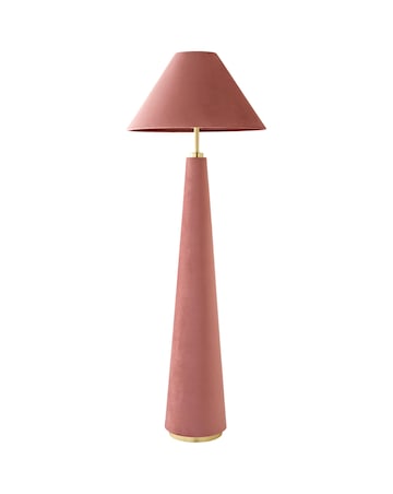 ValueLights Martha Pink Velvet Floor Lamp