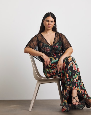 Joanna Hope Lace Sleeve Tea Dress