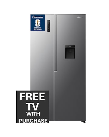 Fridgemaster MS91558DES NonPlumbed Total No Frost American Fridge Freezer Silver