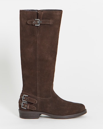 Octavia Suede Straight Leg Knee High Boots - Wide Fit (E) & Curvy Calf