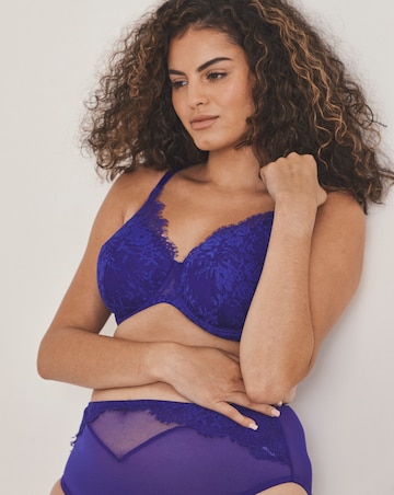 Pretty Secrets Full Cup Lace Padded Bra Blue