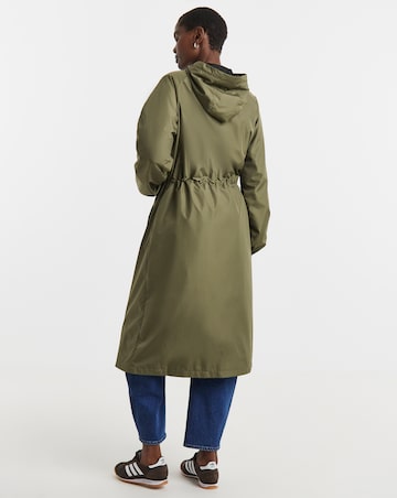 Khaki Longline Lightweight Raincoat