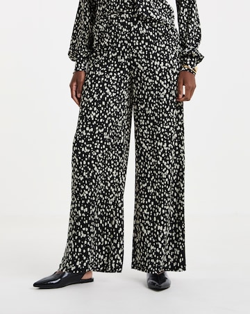 Mono Print Textured Jersey Wide Leg Trouser Co-ord