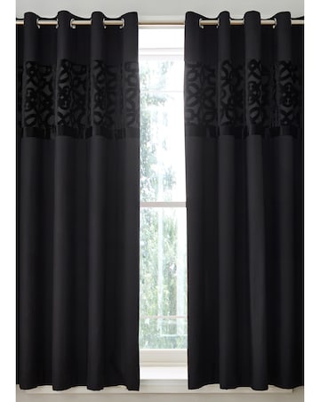 Catherine Lansfield Lattice Cut Velvet Curtains