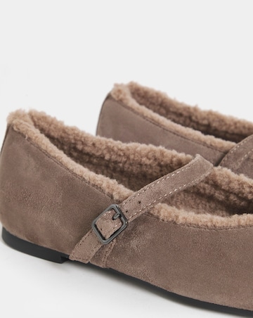 Marisol Fur Lined Mary Jane Shoes - Wide Fit (E)