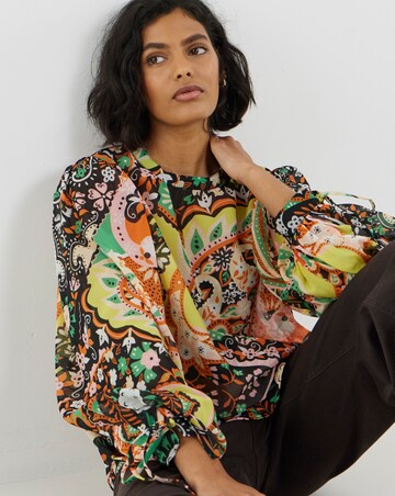 Simply Be Paisley Print Georgette High Neck Blouse