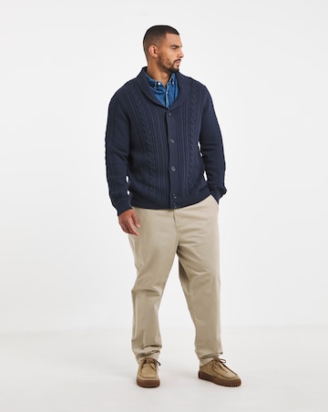 Cable Knitted Shawl Neck Cardigan