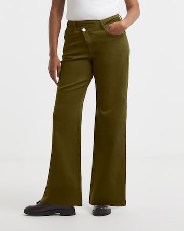 Olive Crossover Straight Leg Jeans