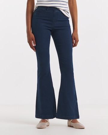 Simply Be Womens Stretch Flared Pull On Jeggings - Dark Blue