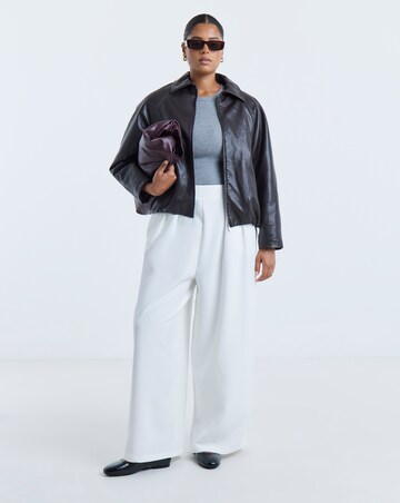 Chocolate Bubble Hem Faux Leather Jacket