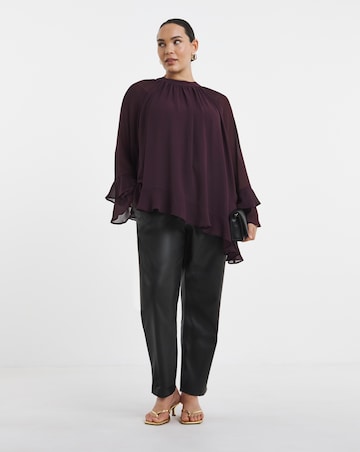 Simply Be Asymmetric Ruffle Blouse