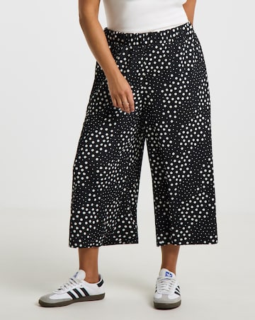 Simply Be Mono Spot Jersey Culotte