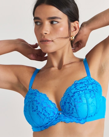 Ann Summers Sexy Lace Planet Two Tone Padded Plunge Bra Blue