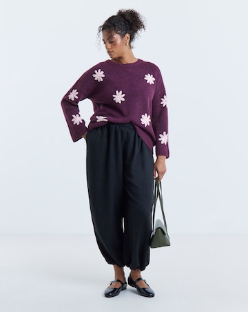 Embroidered Floral Knitted Jumper