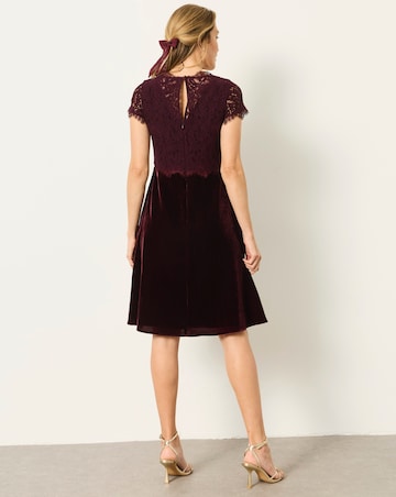 Fatface Thea Lace And Velvet Dress