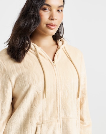 Pretty Secrets Zip Through Fleece Gown Cream