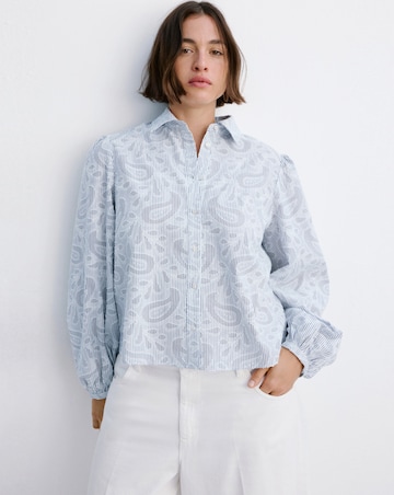 Mango Striped Shirt With Embroidered Details