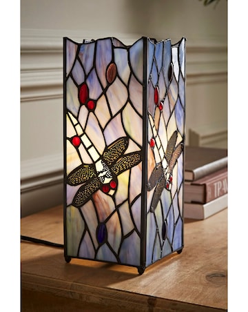 ValueLights Dragonfly Design Tiffany Square Table Lamp