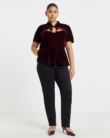 Simply Be Velvet Lace Trim Top