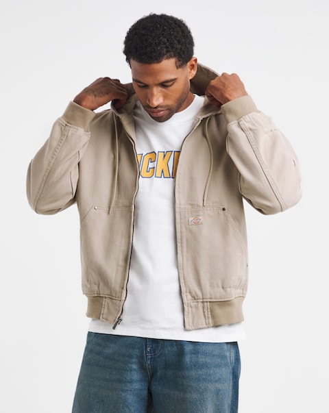 Dickies Unlined Canvas Hooded Bomber - Desert Sand