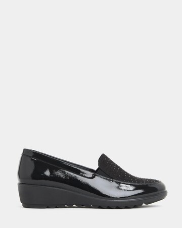 Cushion Walk Wedged Sparkle Vamp Loafers - Wide Fit (E)