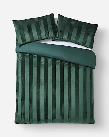 Embossed Velvet Stripe Duvet Cover Set