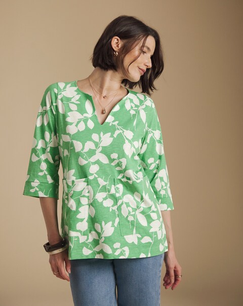 Julipa Cotton Notch Neck Pocket Tunic